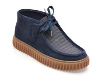 Ghete CLARKS bleumarin, TORHILL HI, din material textil - 1