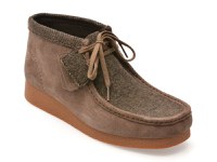 Ghete CLARKS maro, WALLABEE EVO BT, din piele intoarsa - 1