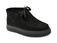 Ghete CLARKS negre, TORHILL HI, din piele intoarsa - 1