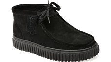 Ghete CLARKS negre, TORHILL HI, din piele intoarsa