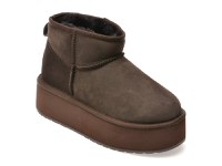 Ghete EMU maro, STINGER MICRO FLATFORM, din piele intoarsa - 1