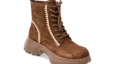 Ghete EPICA maro, 3256B, din piele intoarsa