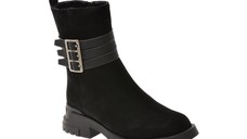 Ghete EPICA negre, AT153, din piele intoarsa