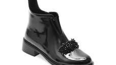 Ghete EPICA negre, M830, din piele naturala lacuita