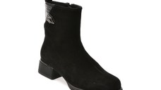 Ghete EPICA negre, W1382, din piele intoarsa