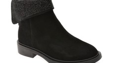 Ghete FLAVIA PASSINI negre, H55, din piele intoarsa