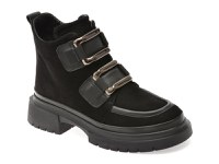 Ghete GRYXX negre, 386469, din piele intoarsa - 1