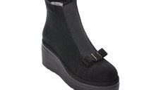 Ghete negre IMAGE 117K574 din piele intoarsa pentru femei