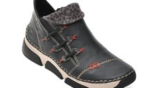 Ghete RIEKER 45983 negre din piele ecologica pentru femei