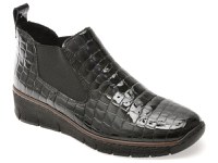 Ghete RIEKER negre, 53794, din piele croco - 1
