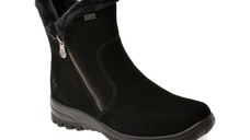 Ghete RIEKER negre, L7162, din piele intoarsa