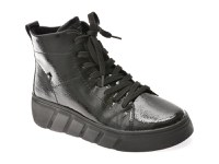 Ghete RIEKER negre, W2661, din piele naturala lacuita - 1