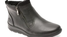 Ghete RIEKER negre, Z0060, din piele naturala