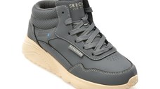 Ghete SKECHERS gri, UNO LITE, din piele ecologica