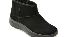 Ghete SKECHERS negre, ON-THE-GO ENCORE, din piele intoarsa
