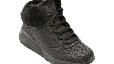 Ghete SKECHERS negre, UNO LITE, din piele ecologica