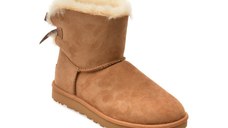 Ghete UGG maro, MINI BAILEY BOW II, din piele intoarsa
