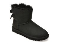 Ghete UGG negre, MINI BAILEY BOW II, din piele intoarsa - 1