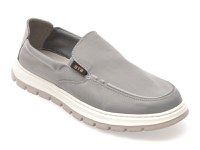 Mocasini BITE THE BULLET gri, HLM003, din material textil - 1
