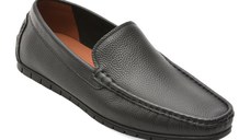 Mocasini CARIBU negri, 913961, din piele naturala