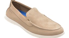 Mocasini CLARKS bej, FLEXSTE, din piele intoarsa