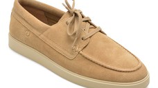 Mocasini CLARKS gri, LOCKFORD BOAT, din piele intoarsa