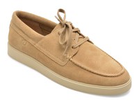 Mocasini CLARKS gri, LOCKFORD BOAT, din piele intoarsa - 1