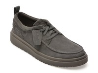 Mocasini CLARKS gri, POLDEN MOC, din piele intoarsa - 1