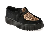 Mocasini CLARKS negri, TORHILL BEE, din piele intoarsa - 1