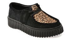 Mocasini CLARKS negri, TORHILL BEE, din piele intoarsa
