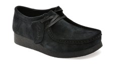 Mocasini CLARKS negri, WALLABEE EVO SH, din piele intoarsa