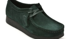 Mocasini CLARKS verzi, WALLABEE EVO SH, din piele intoarsa