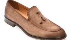 Mocasini eleganti EPICA gri, J8365, din piele intoarsa