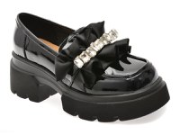 Mocasini EPICA negri, 5115, din piele naturala lacuita - 1