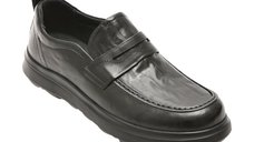 Mocasini EPICA negri, FH08, din piele naturala