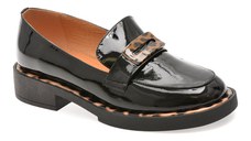 Mocasini EPICA negri, M111, din piele naturala lacuita