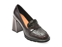 Mocasini EPICA visinii, H412, din piele naturala lacuita - 1
