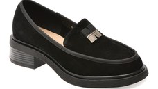 Mocasini FLAVIA PASSINI negri, A1227, din piele intoarsa