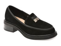 Mocasini FLAVIA PASSINI negri, A1227, din piele intoarsa - 1