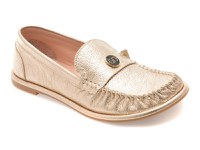 Mocasini GOLD DEER aurii, 3892510, din piele naturala - 1