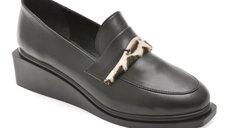 Mocasini GOLD DEER negri, 3892523, din piele naturala