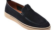 Mocasini GRYXX bleumarin, MU151, din piele intoarsa