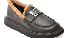 Mocasini IMAGE negri, 146A262, din piele naturala