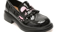 Mocasini negri din piele naturala lacuita GRYXX 22377 pentru femei