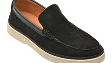 Mocasini OTTER negri, J260016, din piele intoarsa