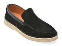 Mocasini OTTER negri, J260016, din piele intoarsa - 1