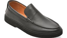Mocasini OTTER negri, J260016, din piele naturala