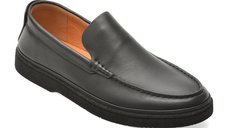 Mocasini OTTER negri, J260016, din piele naturala