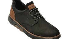 Pantofi barbati Rieker B3360 negri, din piele intoarsa, slip-on