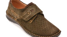 Pantofi BITE THE BULLET kaki, 9583, din piele intoarsa